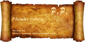 Pázmán Petra névjegykártya