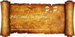 Pázmán Petra névjegykártya