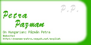 petra pazman business card